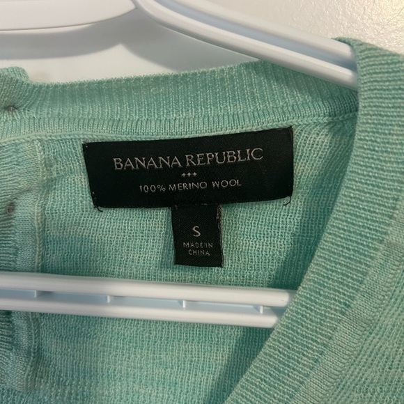 Banana Republic Teal 100% Merino Wool V-Neck Sweater - Picture 6 of 8